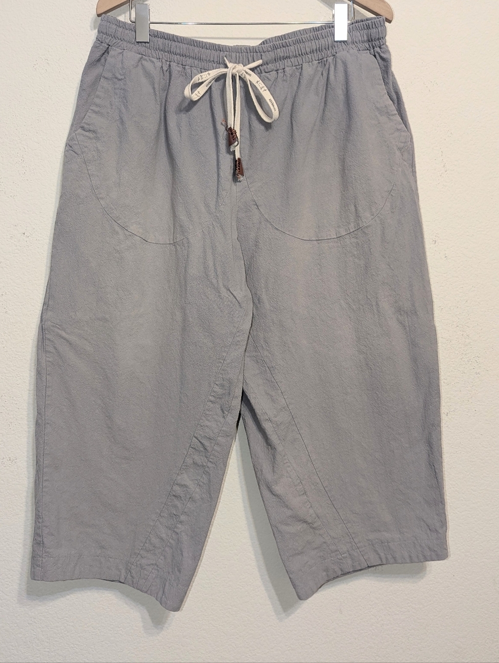 Kidoriman Pants Mens 3xl Gray 100% Cotton Drawstring Waist Baggy Japan Casual